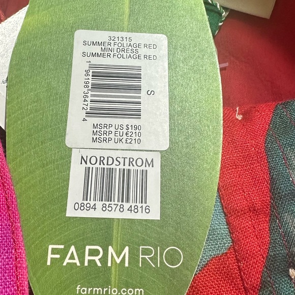 NWT FARM Rio Summer Foliage Linen Mini Dress Size Small - Picture 8 of 11